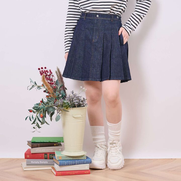 Lame Denim Skirt,, medium