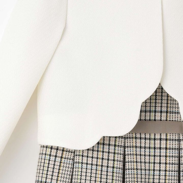 [Formal] Checkered OP + Scallop Trim JK Set,Beige, medium image number 12