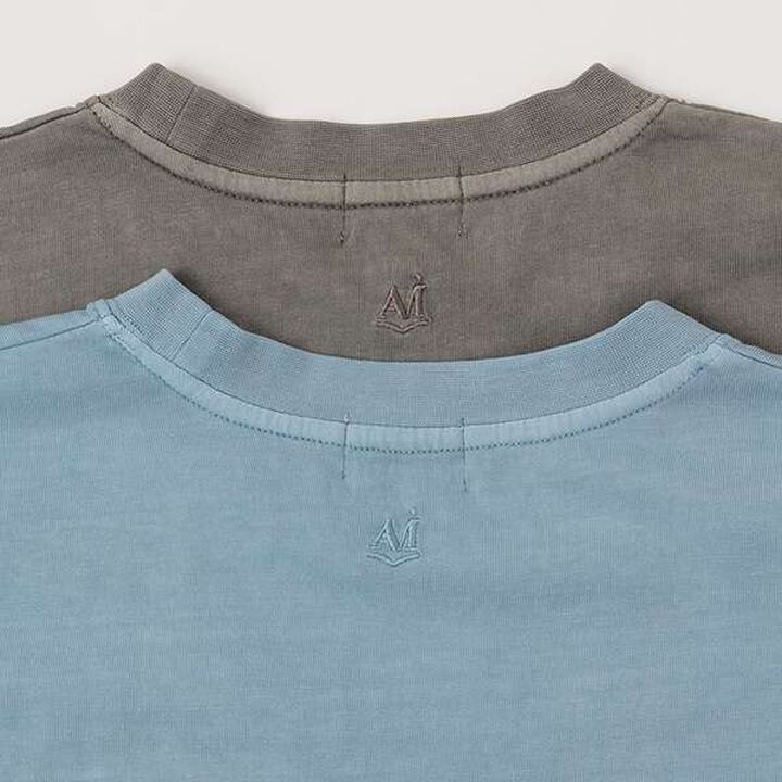 [AMI] Sleeve Frill Pigment T-Shirt,Sax blue, medium image number 3