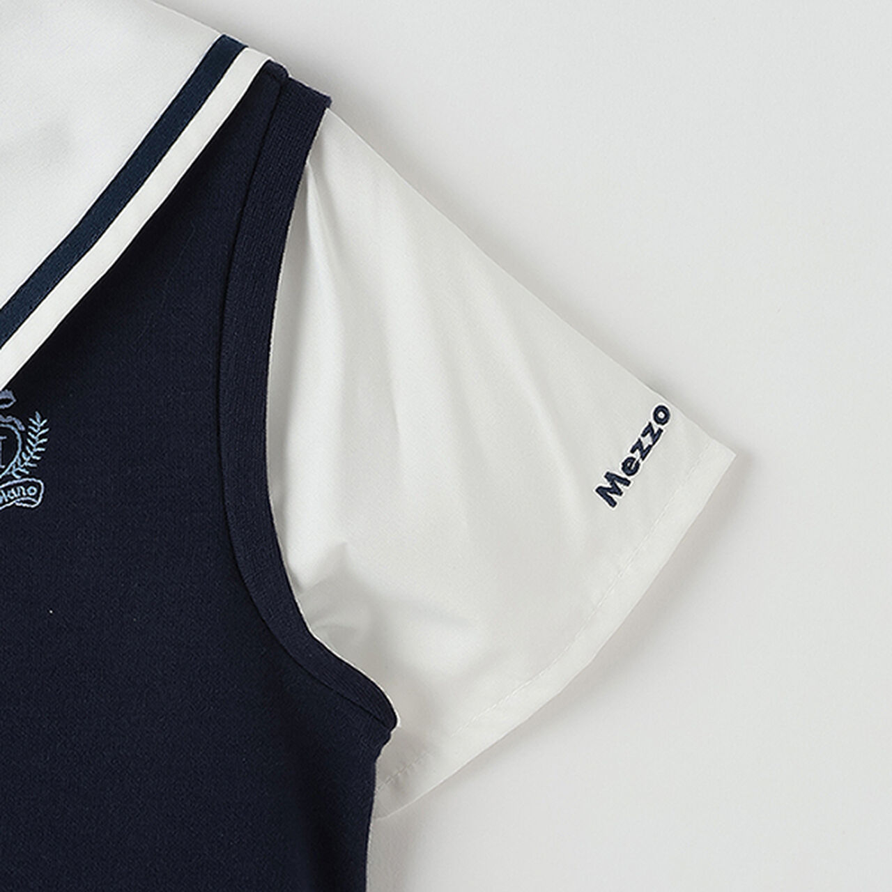 Sailor Collar Check Pleats Docking Dress,Navy, large image number 14