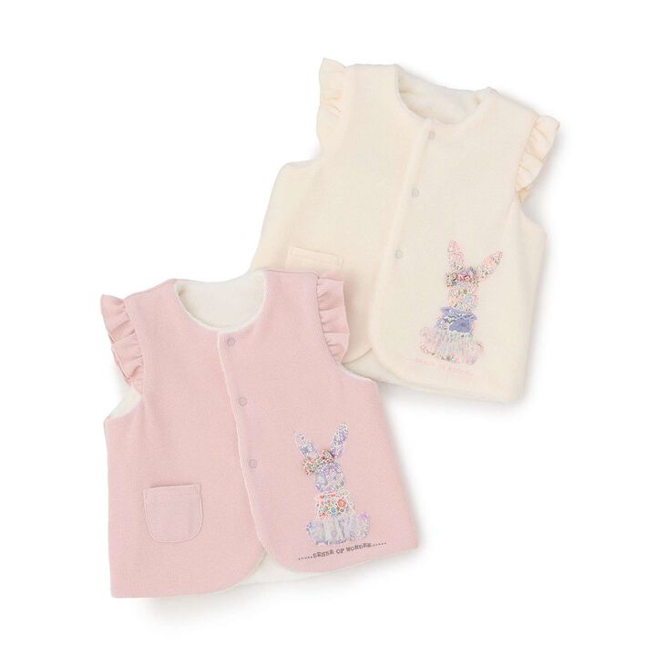 Liberty Appliqu&eacute; Bunny Vest,Pearl white, medium image number 10