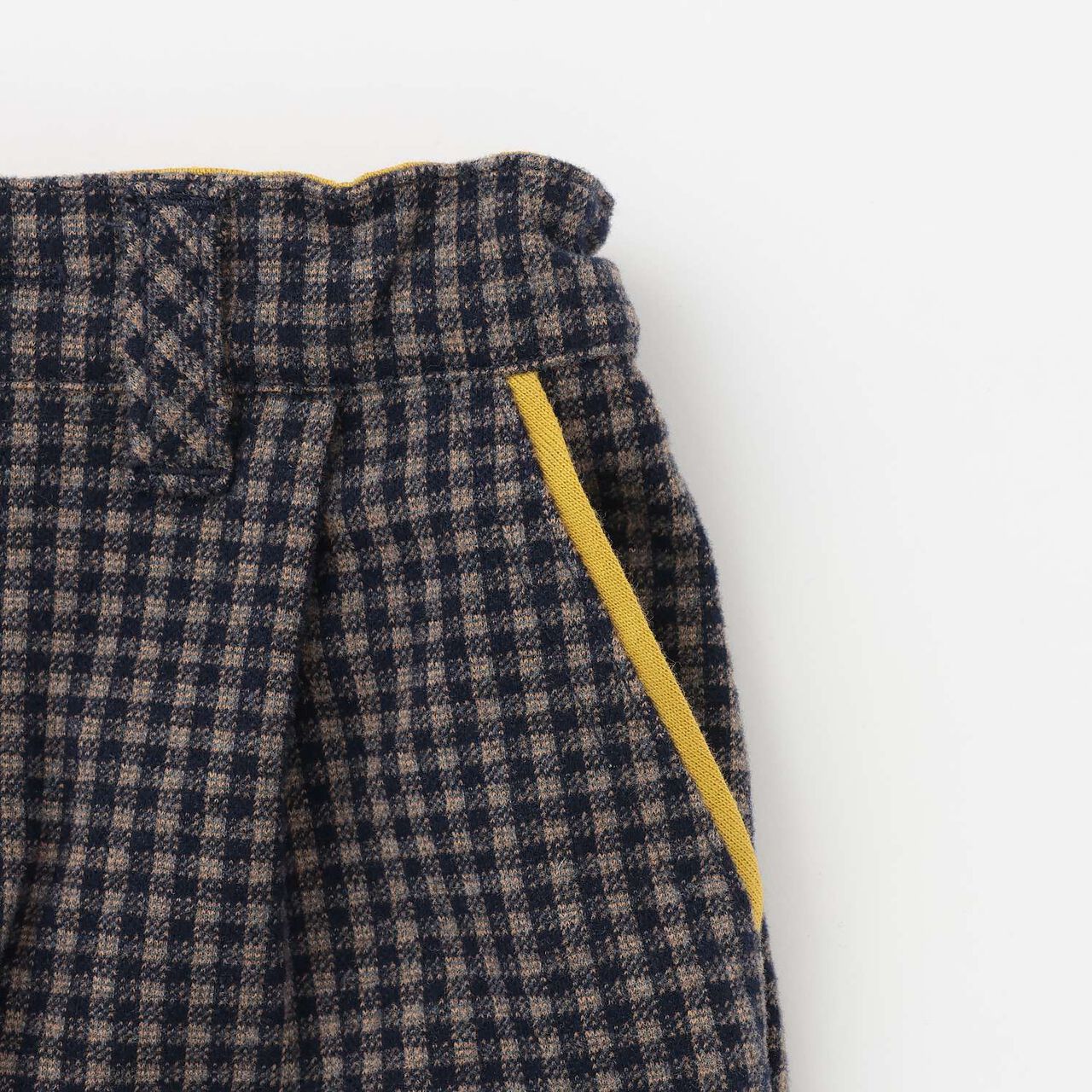 Cut Jacquard Checkered Pants,Navy, large image number 5