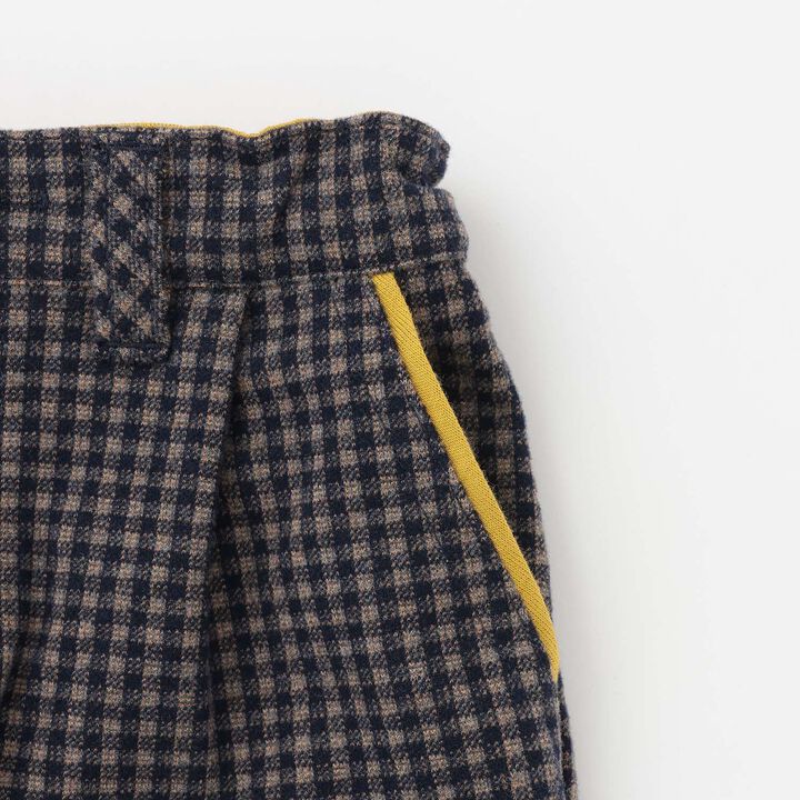 Cut Jacquard Checkered Pants,Navy, medium image number 5