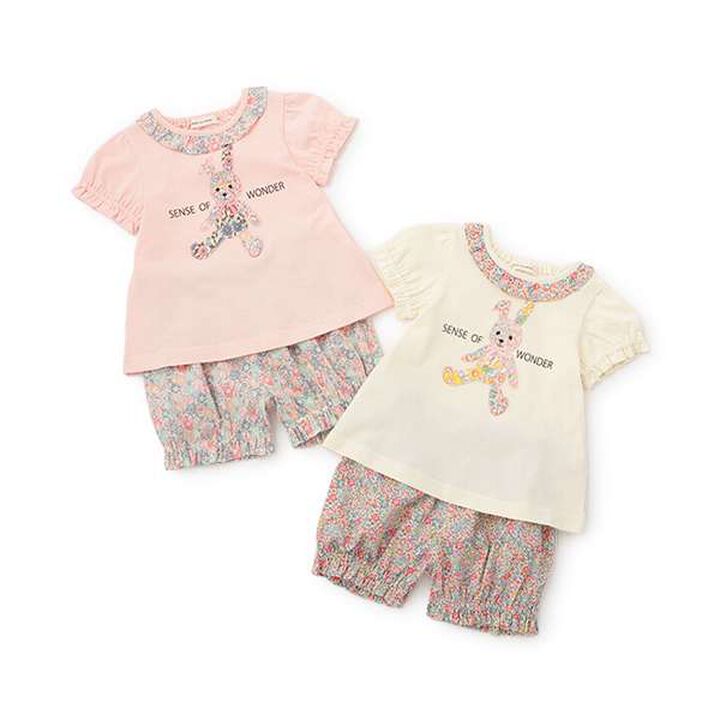 Liberty Appliqué Bunny Baby Suit,Pink, medium image number 4