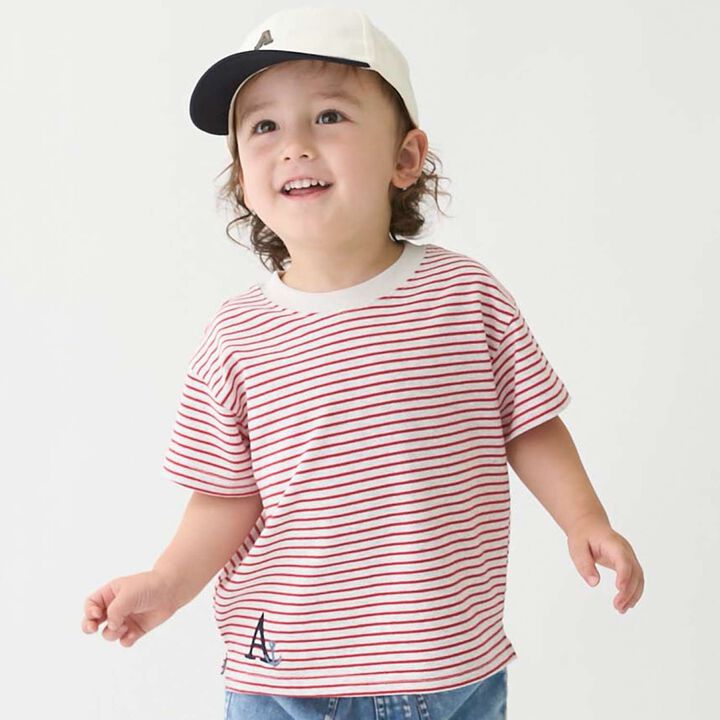 Anti-Stain Color Stripe Short Sleeve T-Shirt,, medium