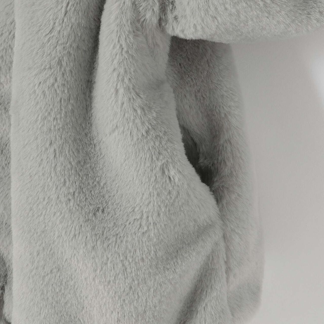 Ribbon Fur Bomber Jacket,Beige, large image number 8