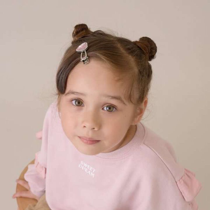 Sparkling Heart Hair Clip,Silver, medium image number 1