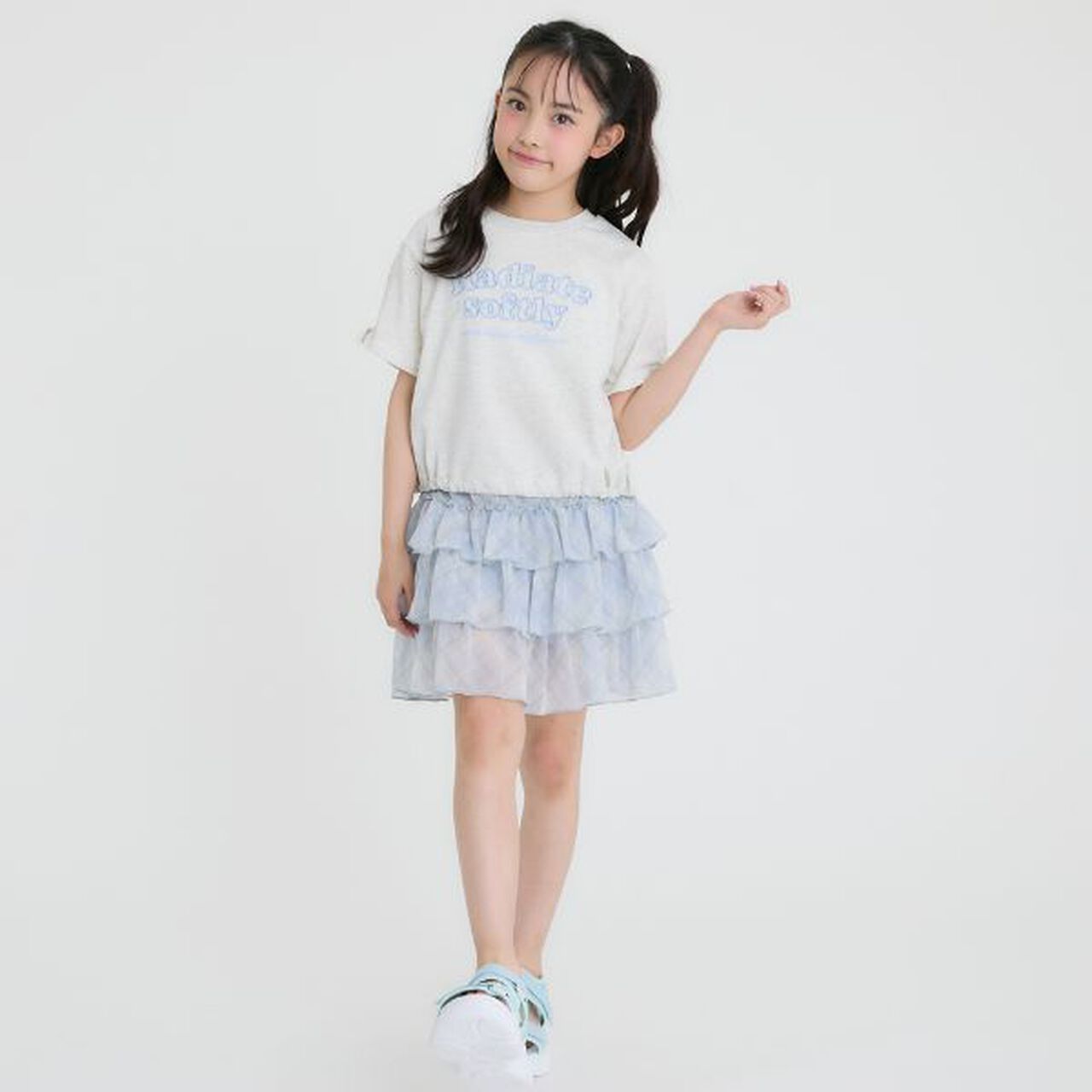 [Cool Touch] Ribbon Accent Short Sleeve T-Shirt,Black, large image number 19