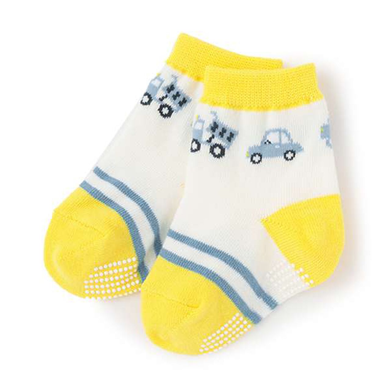 Car Pattern Crew Socks,Off white, large image number 0