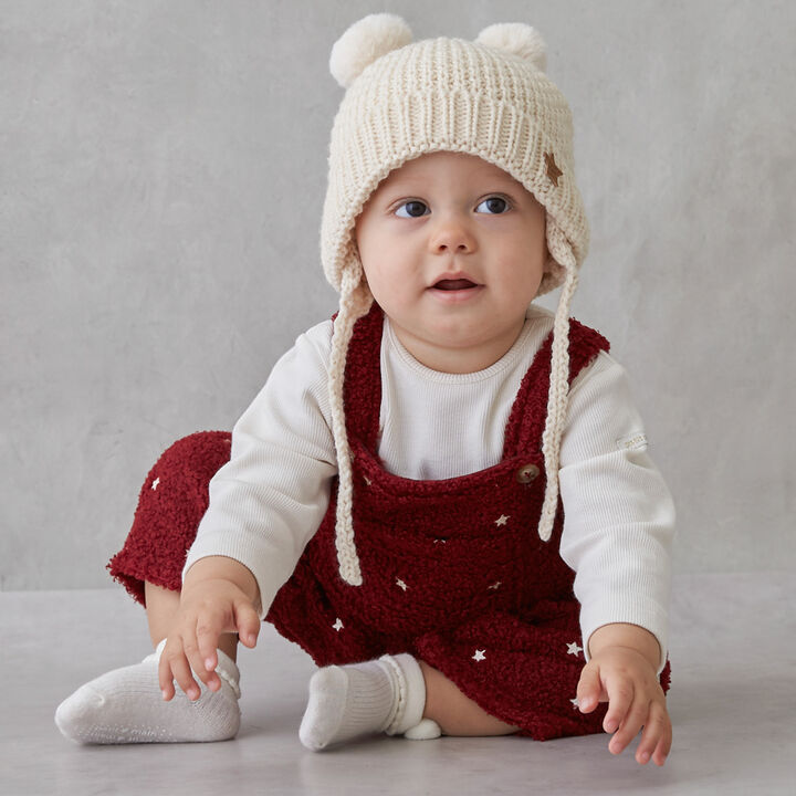 Star Embroidery Overalls Coverall,Ivory, medium image number 1