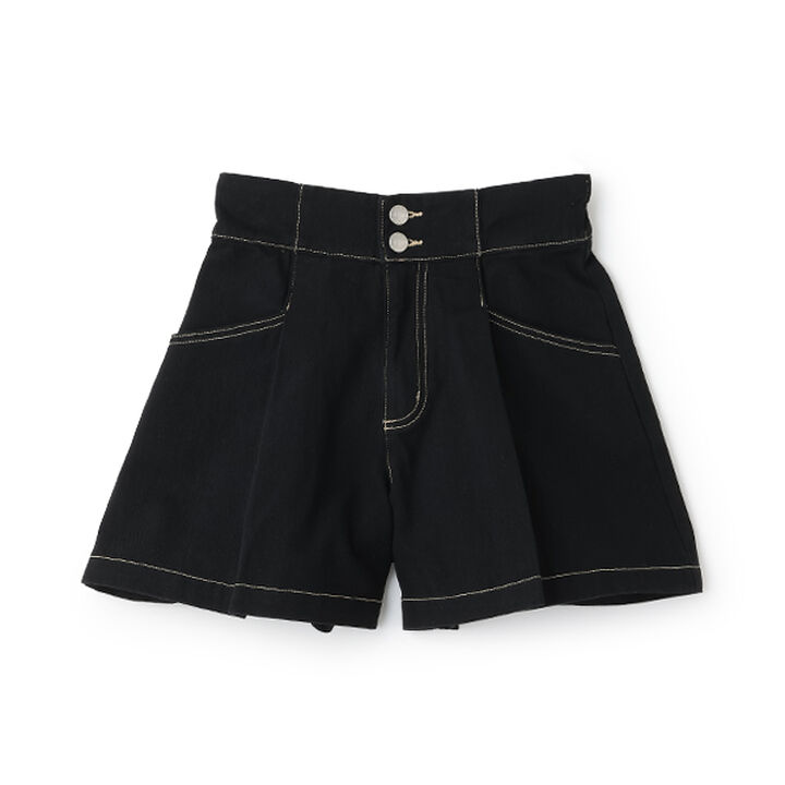 Flattering Tuck Flare Denim Culottes,Blue, medium image number 10