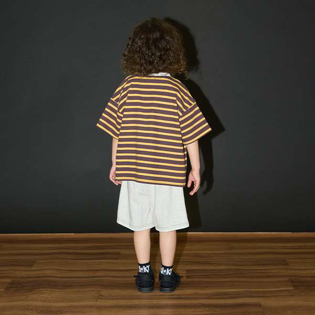 [Kaiteki Tenjiku] Print Stripe Big T-Shirt,Mustard, large image number 3