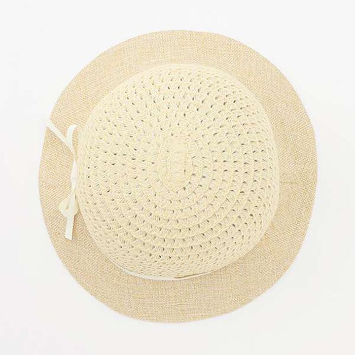 Mixed Material Hat,Beige, medium image number 4