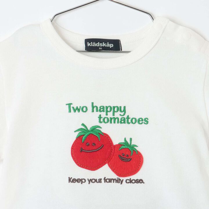 Tomato Appliqu&eacute; Short Sleeve T-Shirt Outfit Set,Off white, medium image number 3