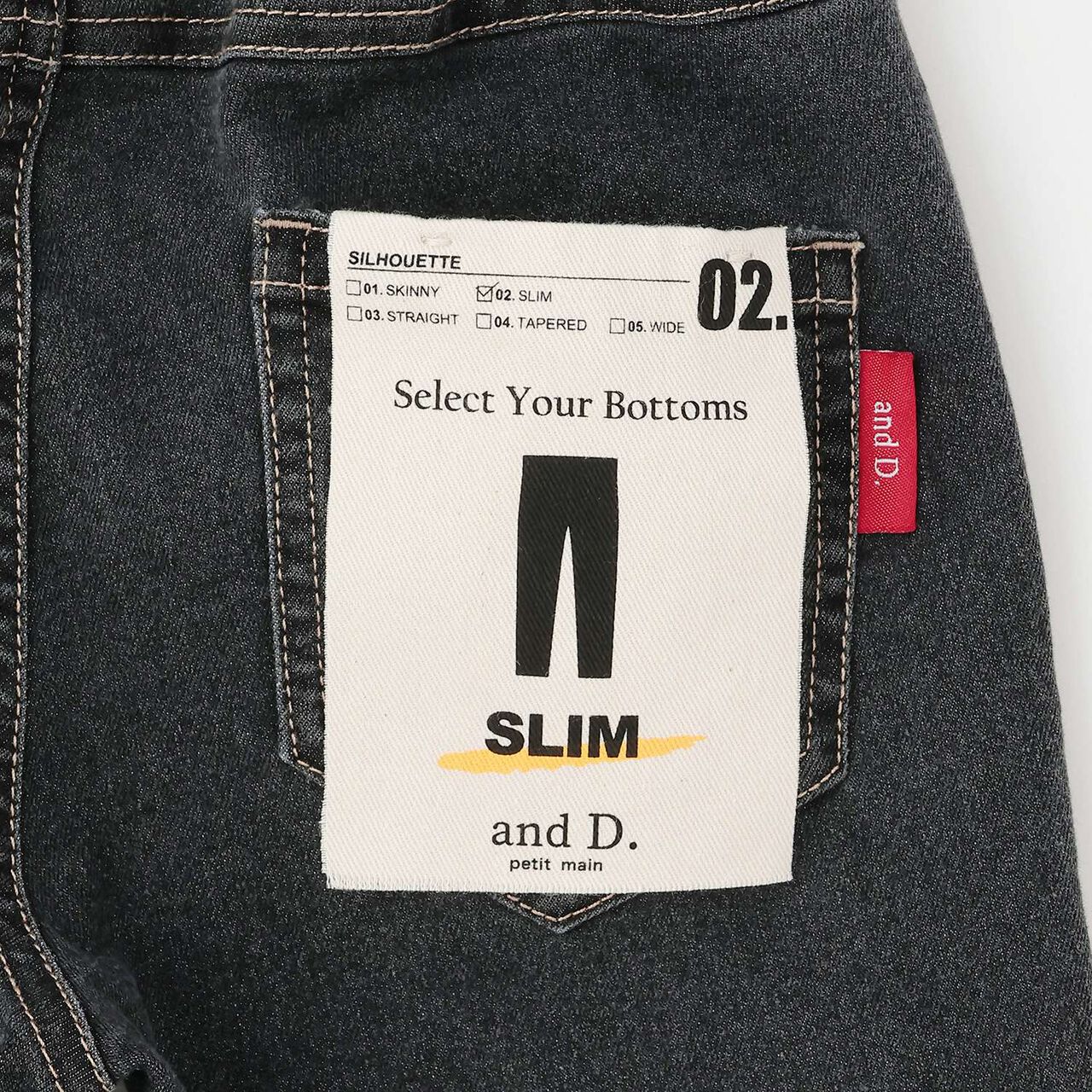 Denim Slim Straight Pants,Gray, large image number 11