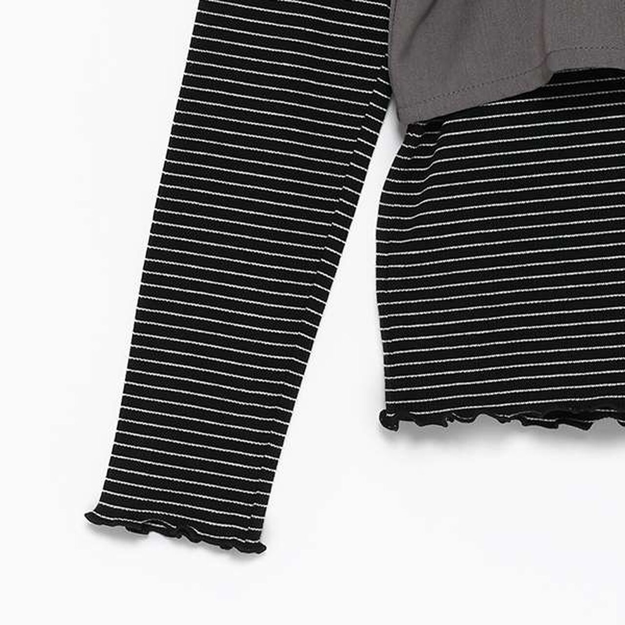 [AMI] Ribbon Bustier Long T-Shirt Set,Charcoal gray, large image number 16