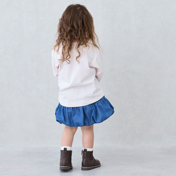 Peplum Balloon Skirt with Shorts,Blue, medium image number 3