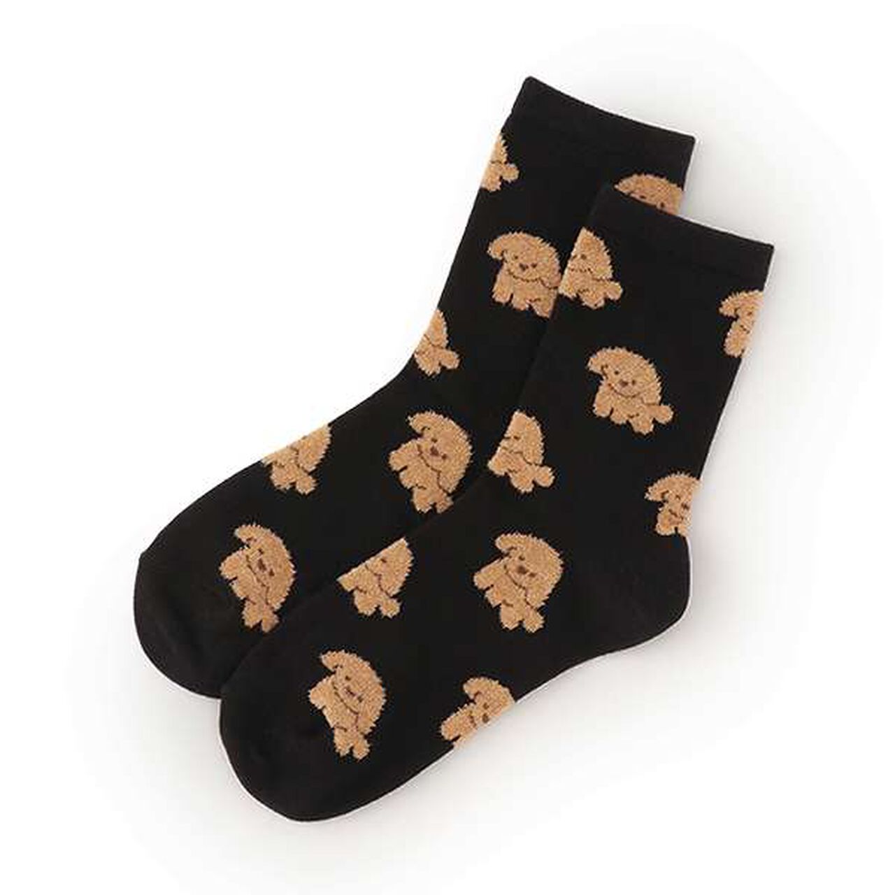 Puppy Pattern Crew Socks,Sax blue, large image number 7