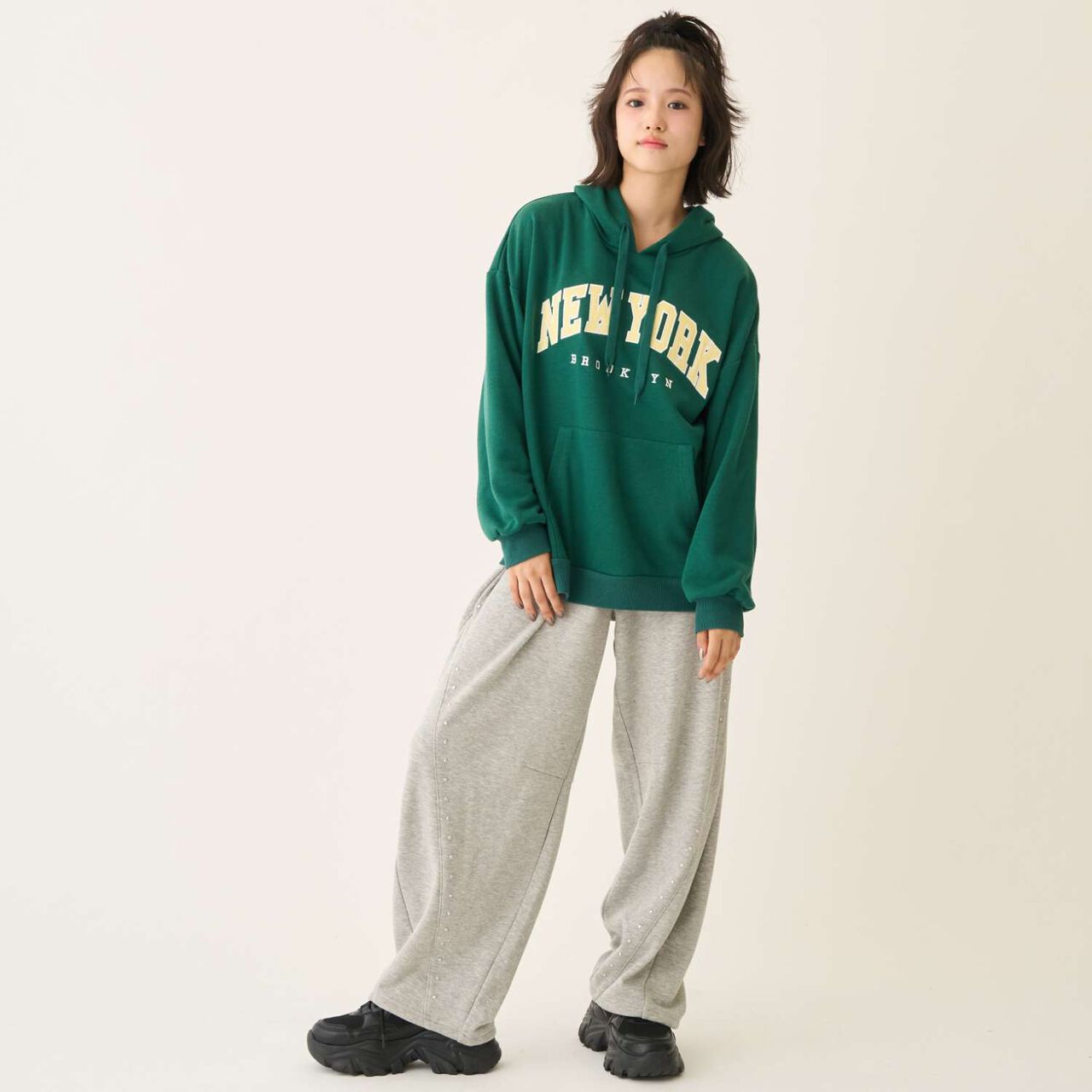 [Seconds Cute Top] [LTXC] College Loose Parka,Green, large image number 3