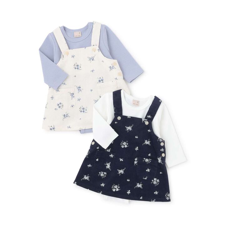 [Link] Floral Pattern Jumper Skirt Outfit Set,Ivory, medium image number 14