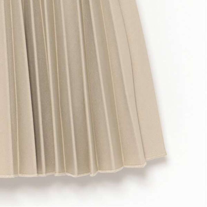 Narrow Pleated Skirt,Beige, medium image number 8