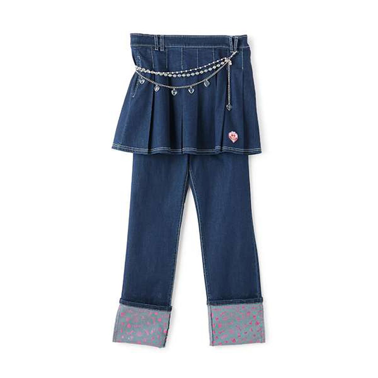 Reissue♪ Skirt & Pants Set with Wallet Chain,Navy, large image number 14