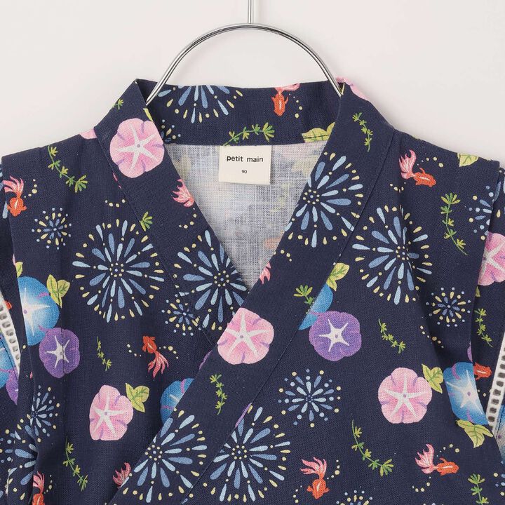 [Web Exclusive] GIRLS All-Over Pattern Jinbei,Navy, medium image number 8