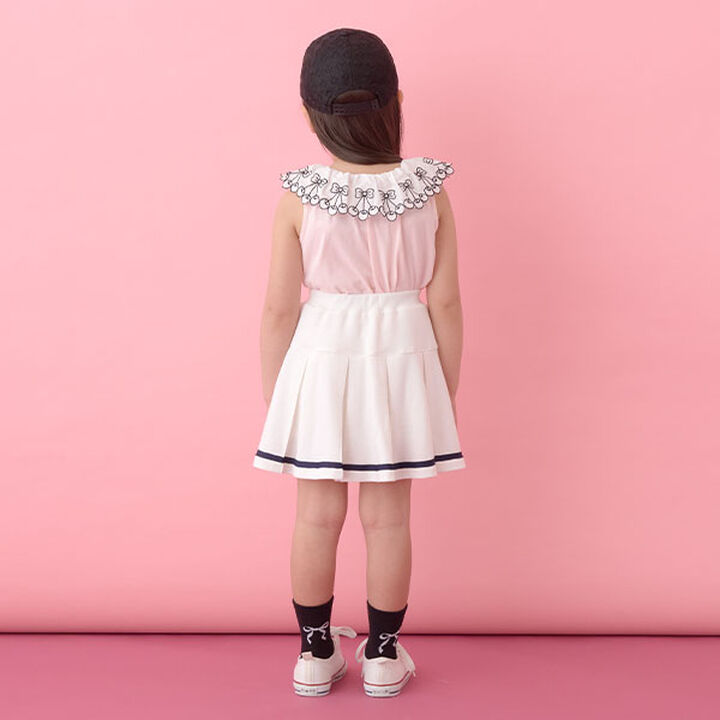 [Soft Cotton] Cherry Lace Collar Top,Light orange, medium image number 3