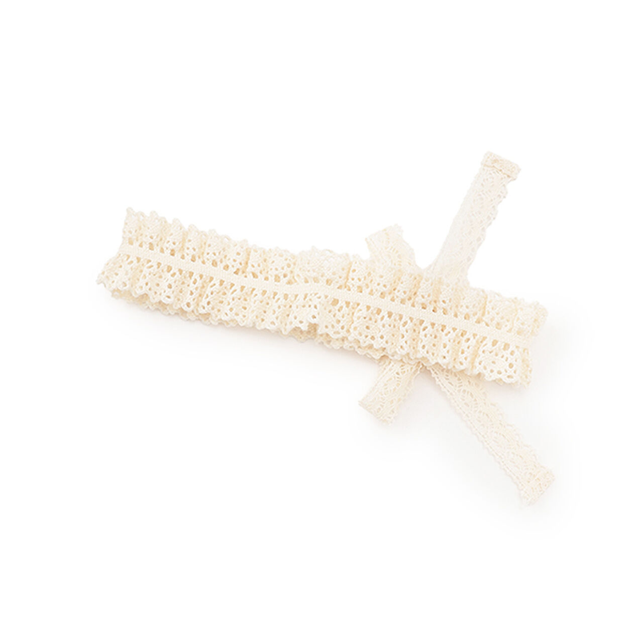 ☆Basic Lace Headband,Pearl white, large image number 1