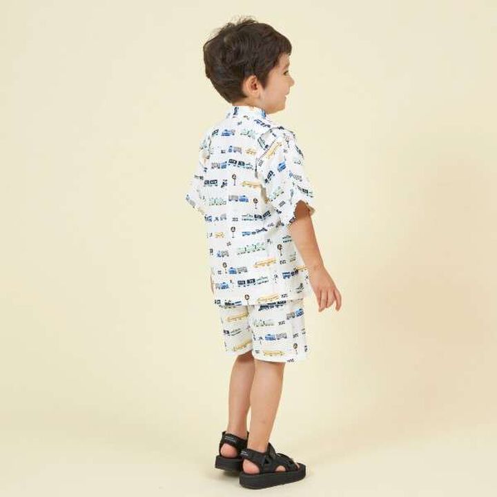 KP Boy Train Print Jinbei,White, medium image number 7
