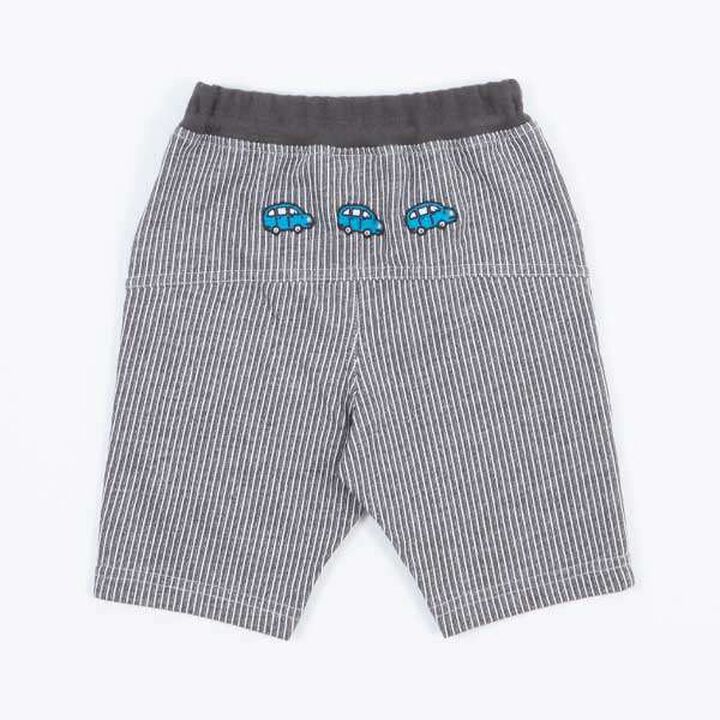 Pre-dyed Stripe Half Pants (80-90),Charcoal gray, medium image number 2