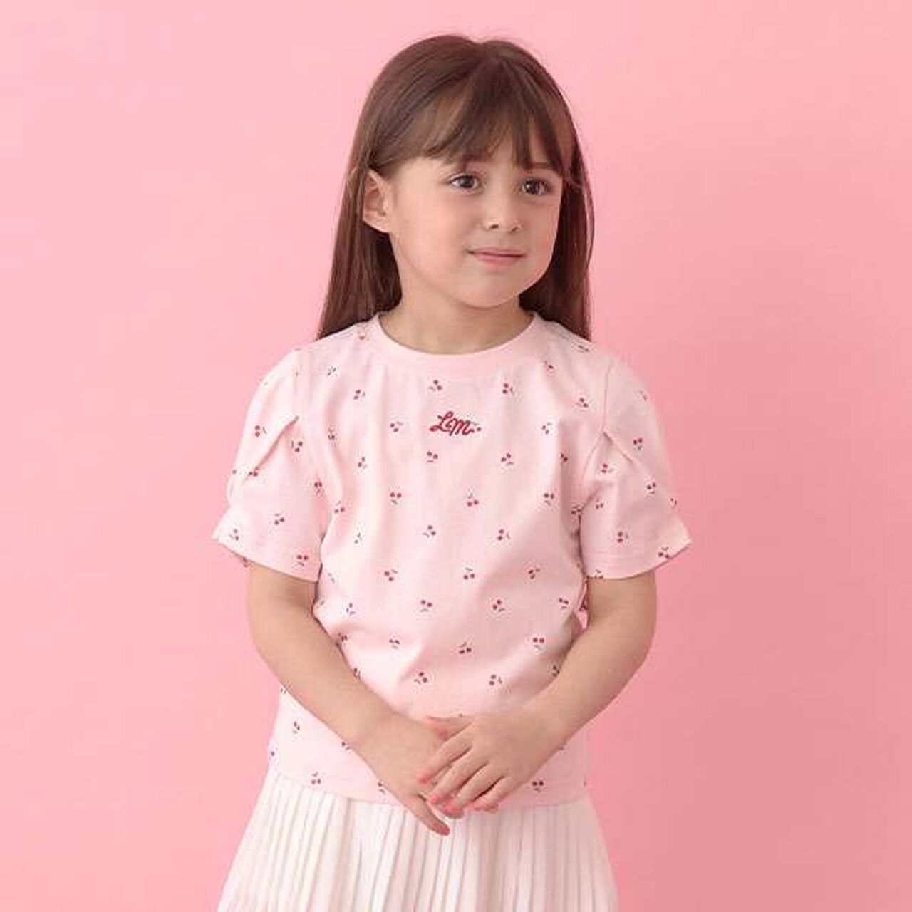 [Soft Cotton] Assorted All-Over Pattern T-Shirt with Tuck Sleeves,Charcoal gray, large image number 26