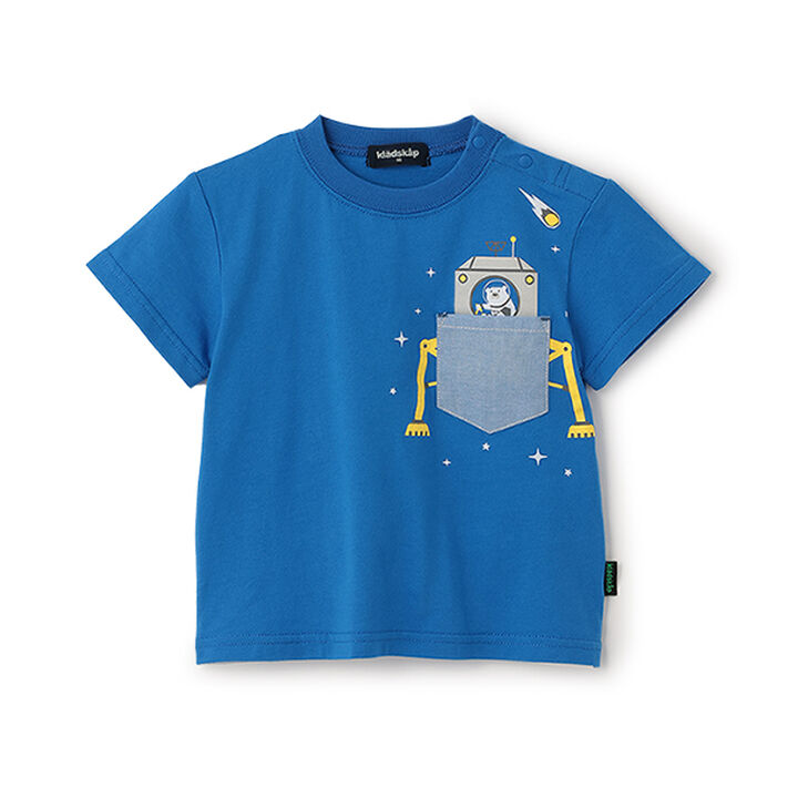 Chest Pocket Short Sleeve T-Shirt [JAXA LABEL],Blue, medium image number 0