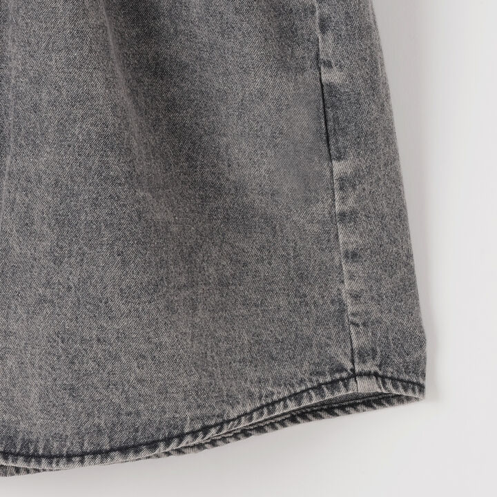 Shoulder Cutout Denim Shirt Dress,Gray, medium image number 7