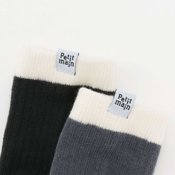 Striped Crew Socks 2P,Pearl white, medium image number 1