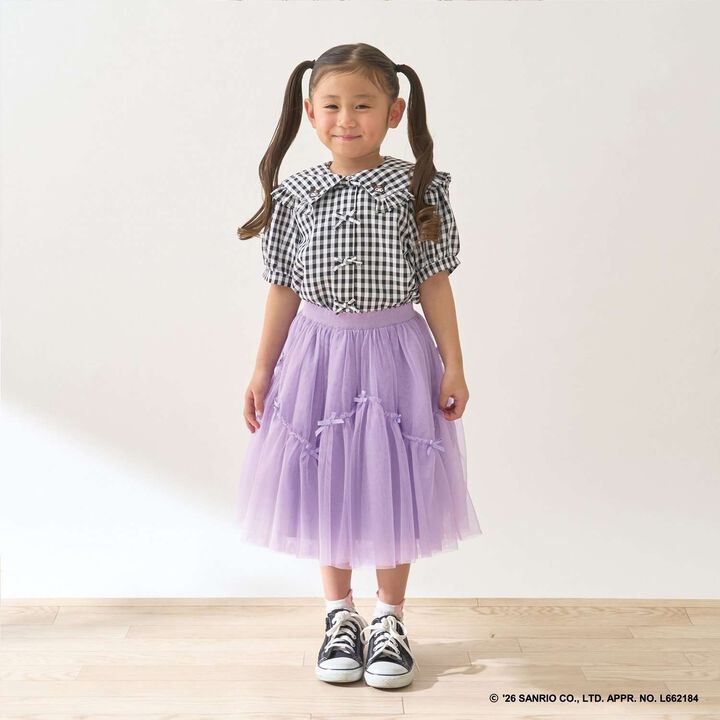 Wavy Panel Gathered Tulle Skirt [Lycee Mine Ballet Series],Black, medium image number 22