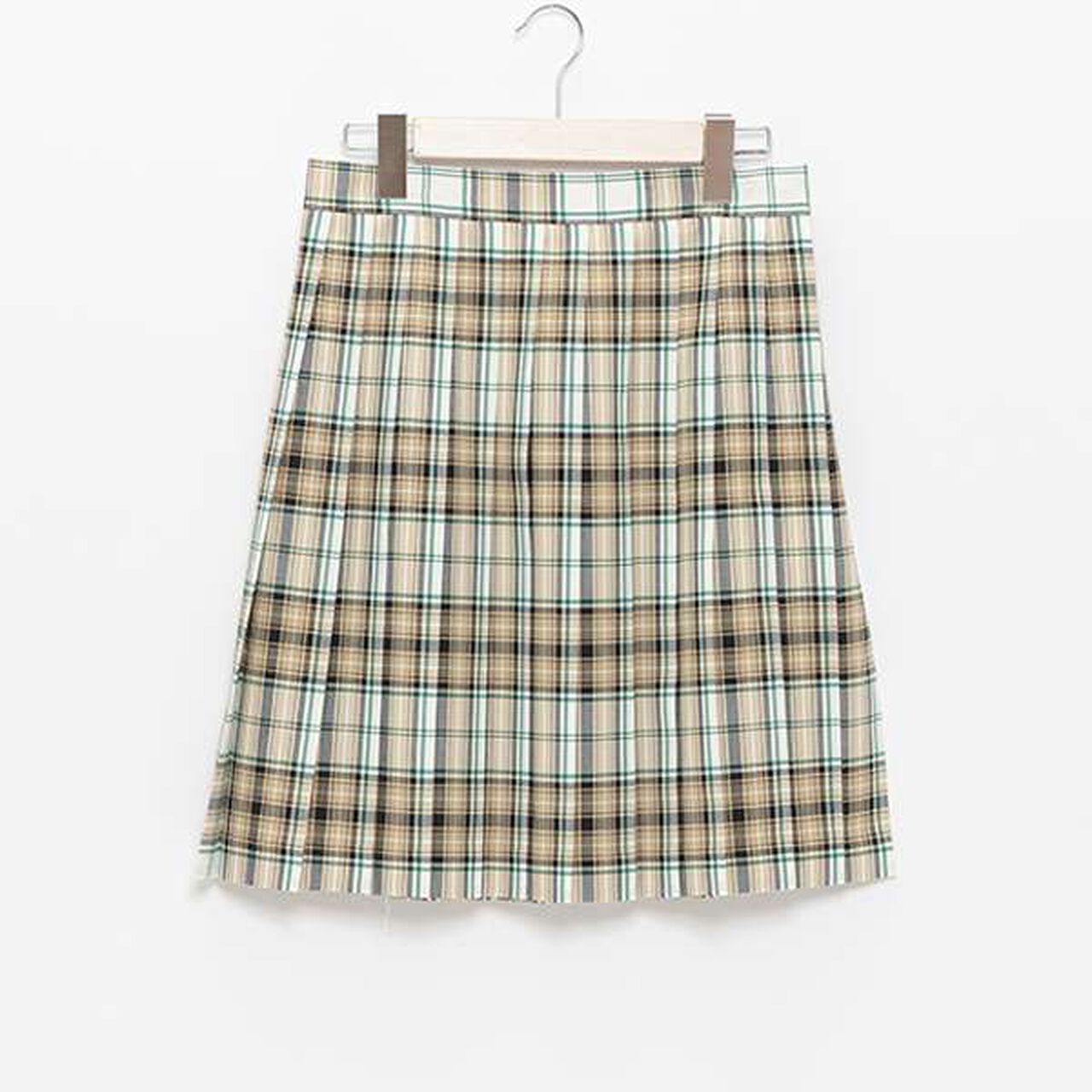 50cm Length 24-Piece Check Pleats Check Skirt,Beige, large image number 0