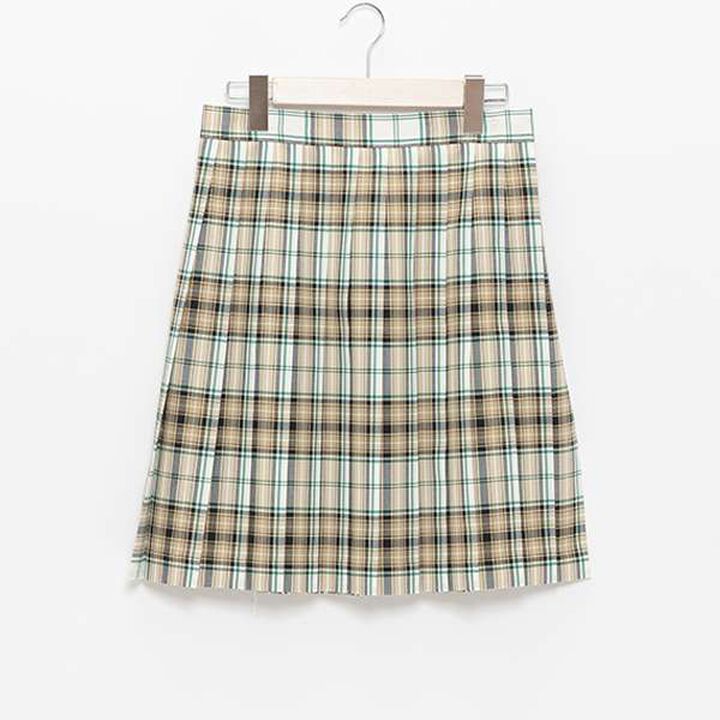 50cm Length 24-Piece Check Pleats Check Skirt,Beige, medium image number 0
