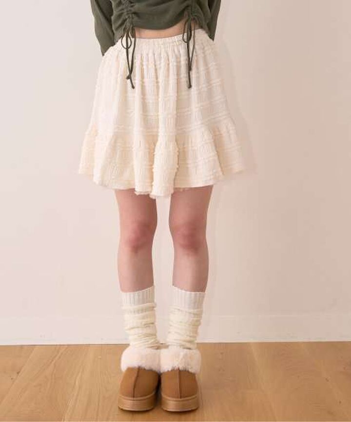 Tiered Mini Skirt,Ivory, medium image number 1