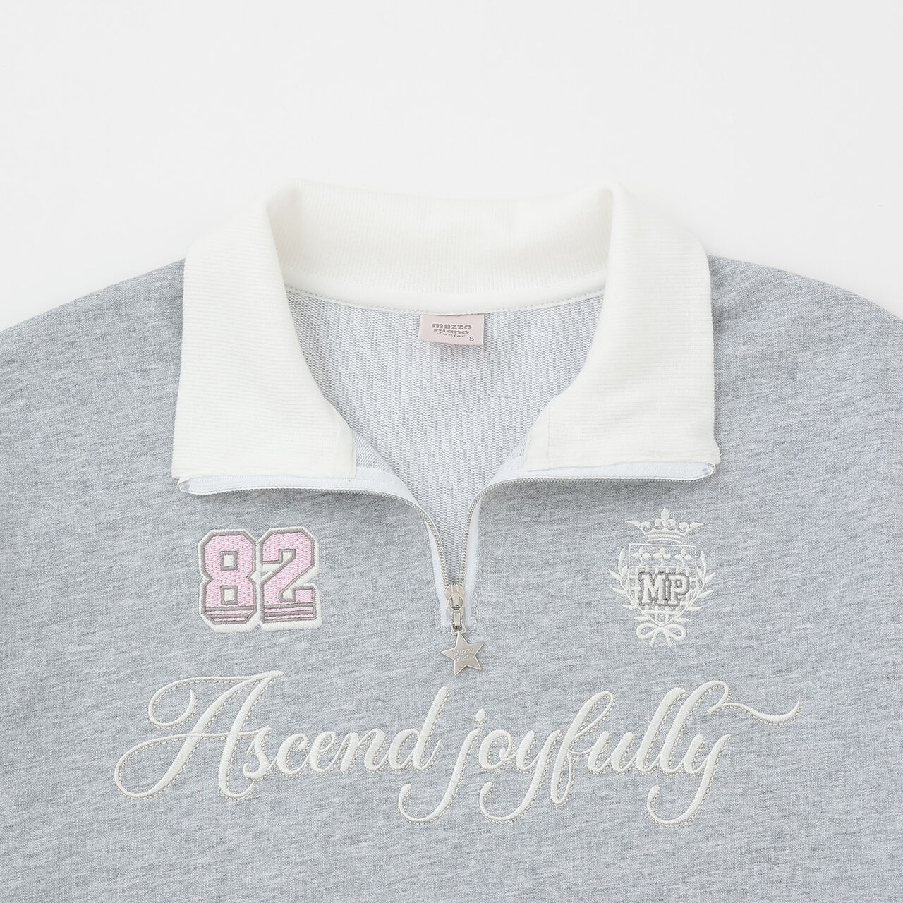 Half Zip Short Sleeve T-Shirt,Gray, large image number 2