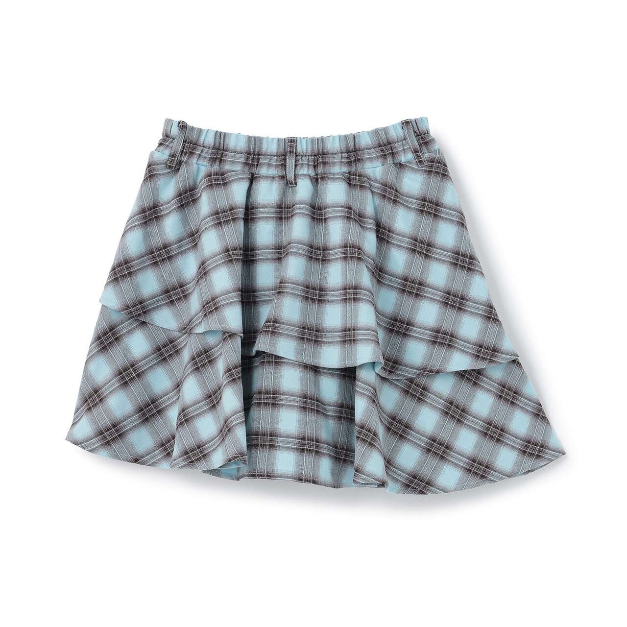 [LTXC] Checkered Wrap-Around Hem Culottes,Black, large image number 11