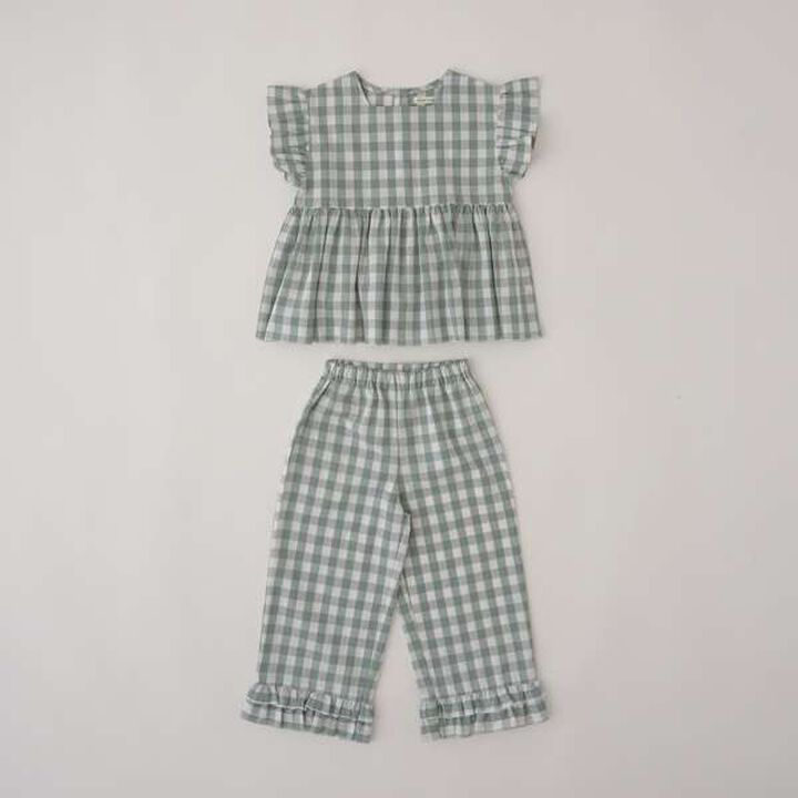 Peplum Blouse & Hem Frill Pants Outfit Set,Mocha tea, medium image number 12