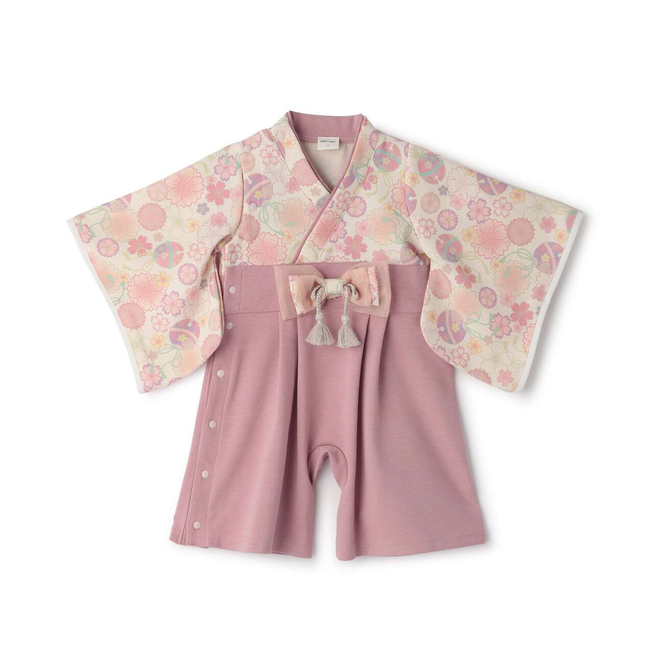 Girls Hakama Coverall,Red, large image number 5