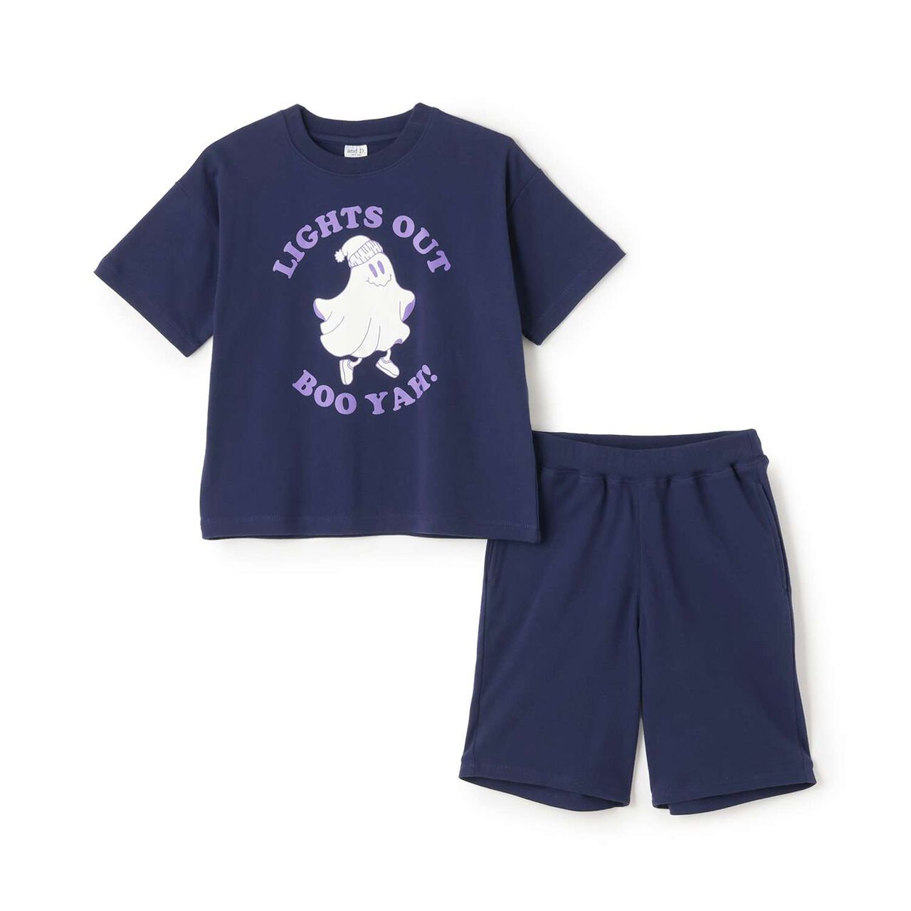 Smooth Loungewear Outfit Set,Navy, large image number 2