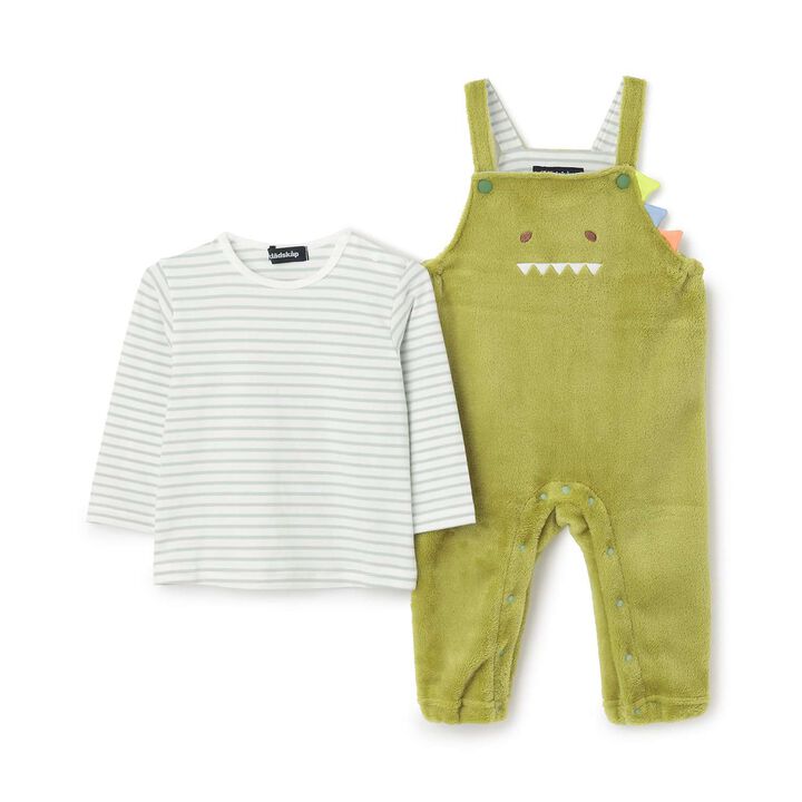 Creature T-Shirt & Boa Fabric Overalls Set,Navy, medium image number 9