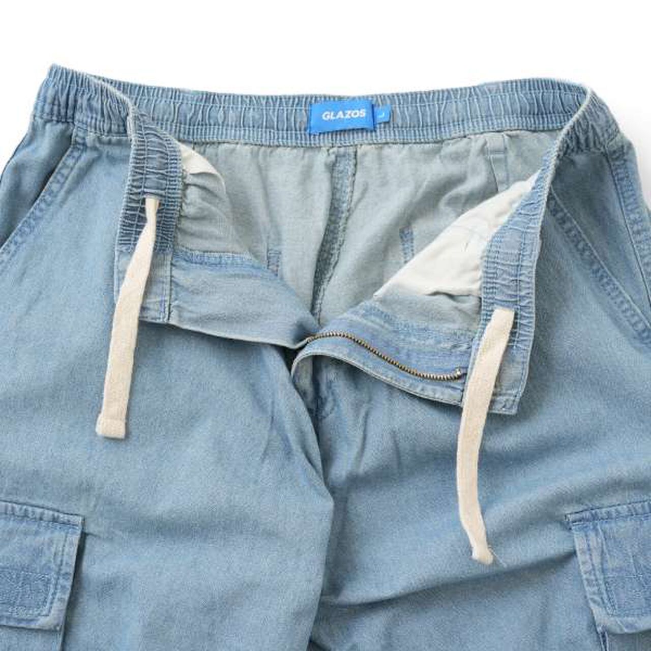 Light Denim Wide Cargo Pants,Deep blue, large image number 6