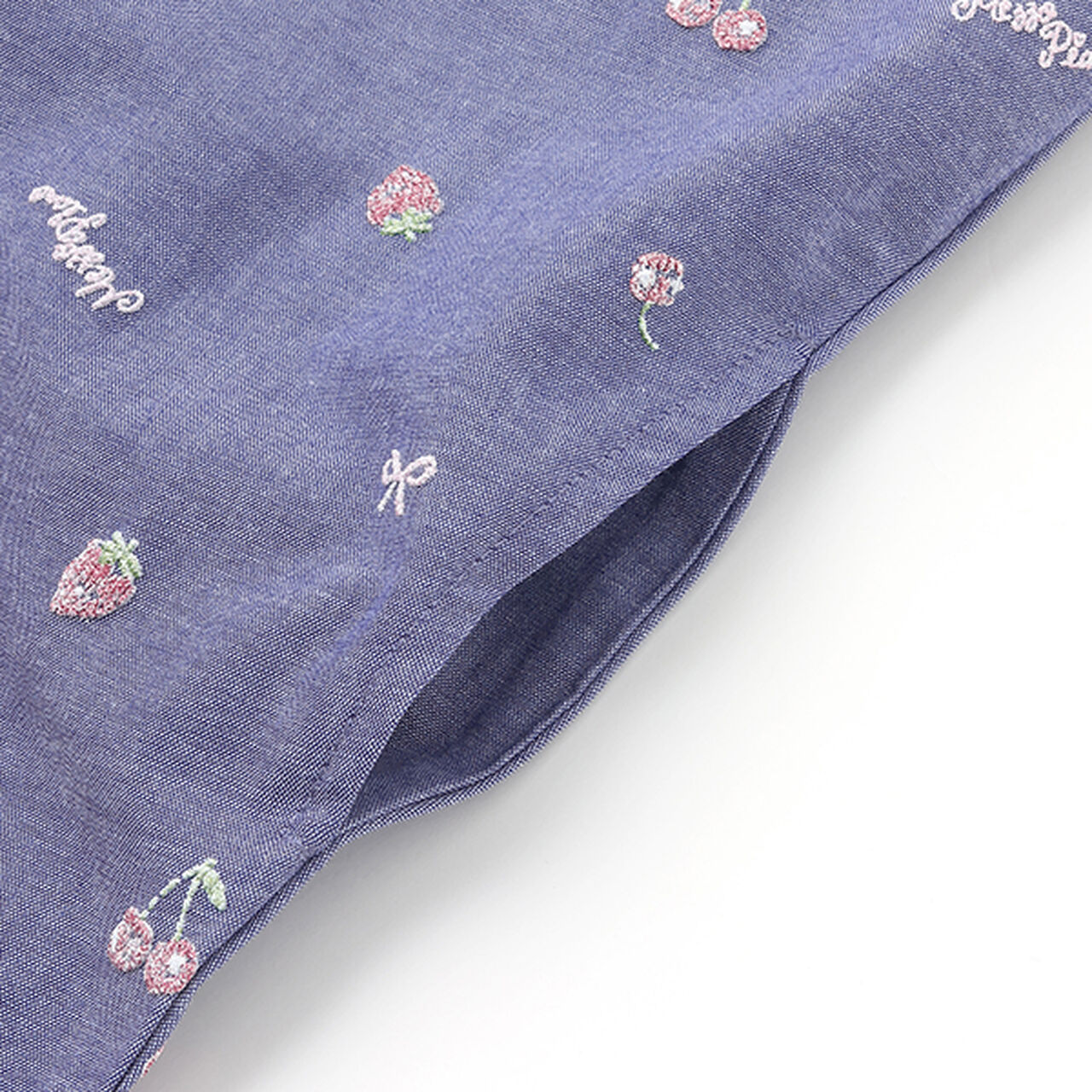 Little Fruit Off-Shoulder Dungaree,Navy, large image number 4