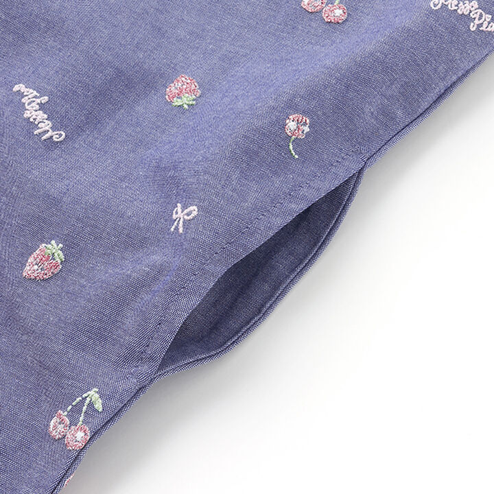 Little Fruit Off-Shoulder Dungaree,Navy, medium image number 4