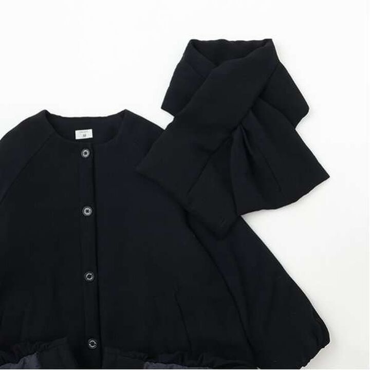 [AMI] [Web Exclusive] Tippet-Attached No-Collar Balloon Coat,Black, medium image number 13
