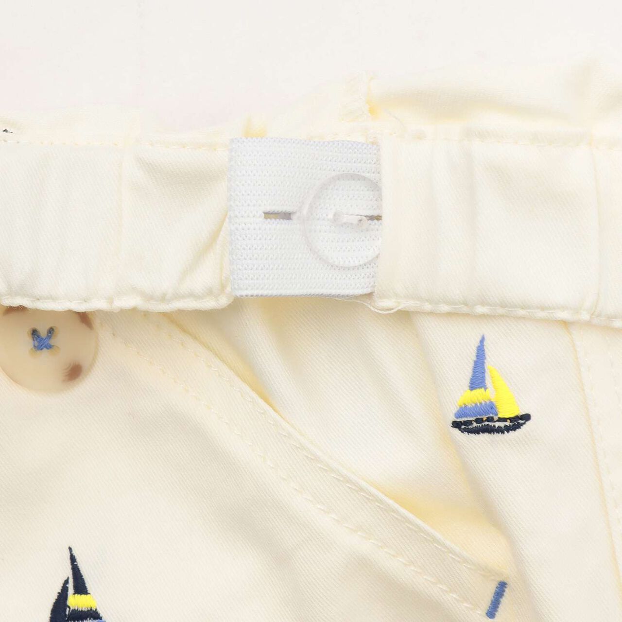 Yacht Embroidery Half Pants,Pearl white, large image number 3